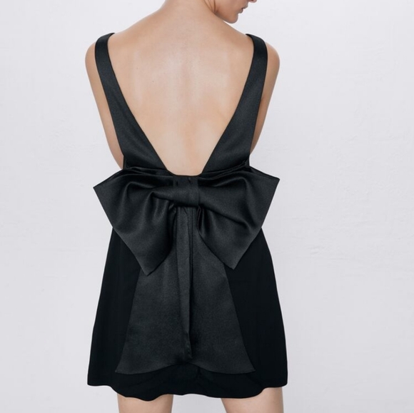 Zara Dresses & Skirts - 🍒NWT🍒 ZARA BIG BOW LITTLE BLACK DRESS